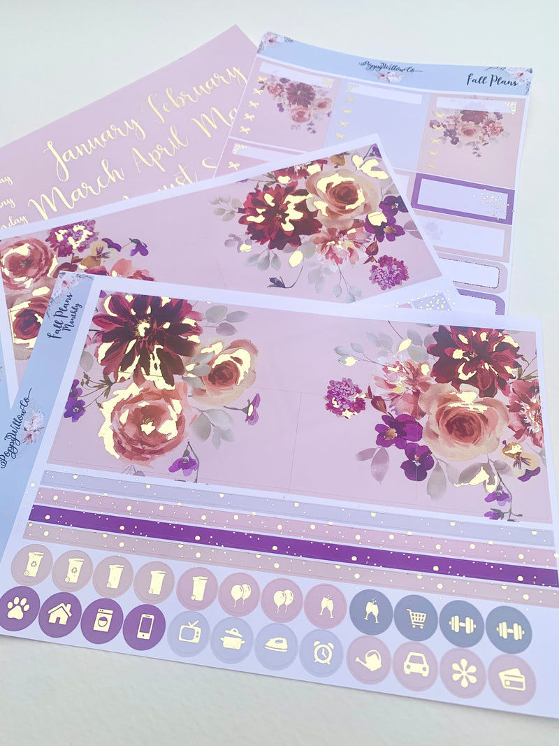 Fall Plans Monthly with Gold Foil