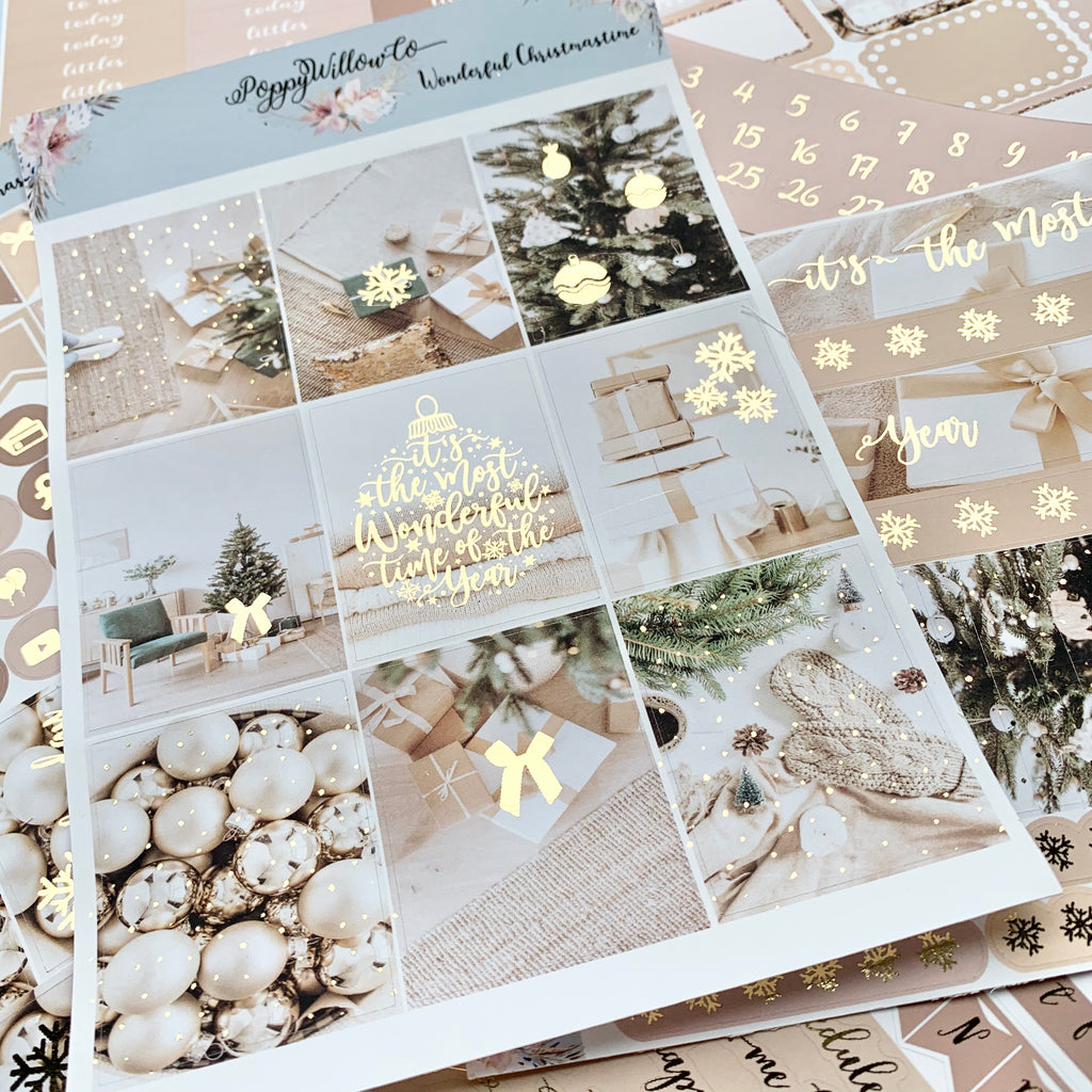 Wonderful Christmastime with Light Gold Foil