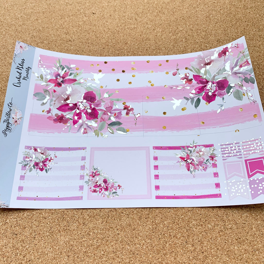 Orchid Bliss Monthly for Erin Condren with Silver or Silver Holo Foil