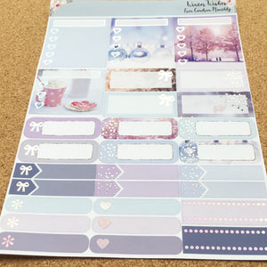 Winter Wishes Monthly for Erin Condren with Silver Holographic Foil