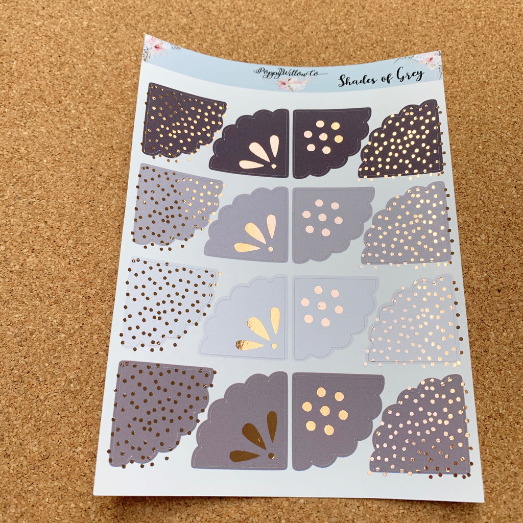 Foiled Scallop Corners- Choice of Colourway and Foil