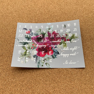 Christmas Rose Monthly for Erin Condren with Silver Foil